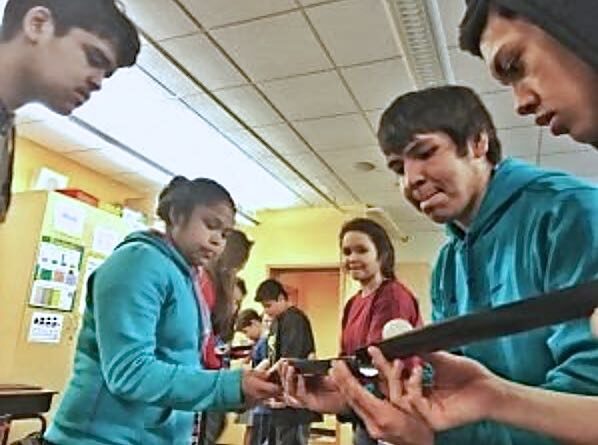 Students engaged in a group activity.